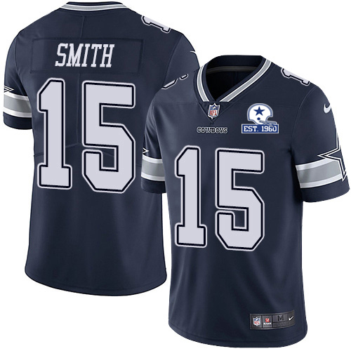 Dallas Cowboys #15 Devin Smith Navy Blue Team Color Men's Stitched With Established In 1960 Patch Vapor Untouchable Limited Jersey Men's cheap jerseys for sale - CheapJerseys.Shop