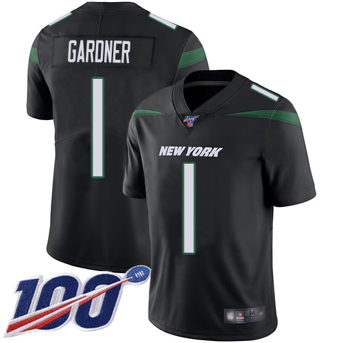 Jets #1 Ahmad Sauce Gardner Black Alternate Men's Stitched 100th Season Vapor Untouchable Limited Jersey cheap jerseys for sale - CheapJerseys.Shop