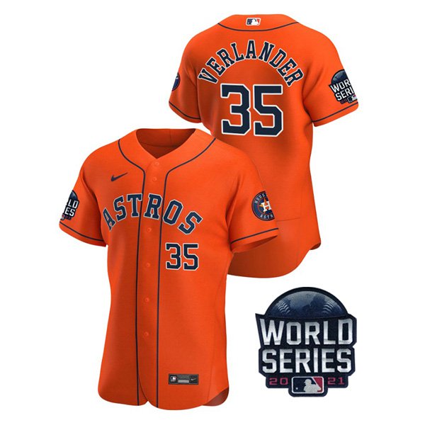 Houston Astros #35 Justin Verlander Men's 150th Anniversary 2021 World Series Authentic Jersey - Orange cheap jerseys for sale - CheapJerseys.Shop