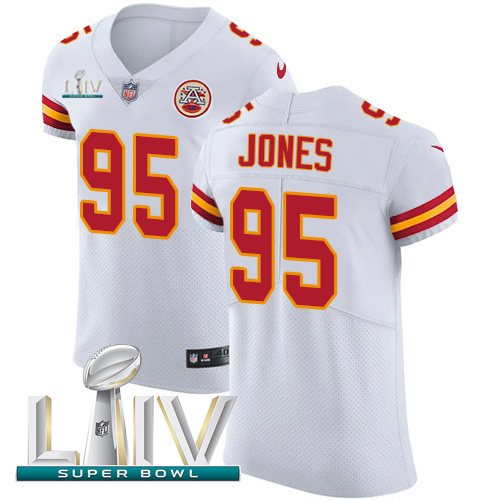 Chiefs #95 Chris Jones White Super Bowl LIV 2020 Men's Stitched New Elite Jersey cheap jerseys for sale - CheapJerseys.Shop