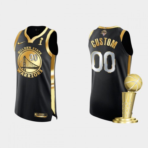 Golden State Warriors Custom Men's Black Golden 2021-22 Finals Champions Authentic Jersey cheap jerseys for sale - CheapJerseys.Shop