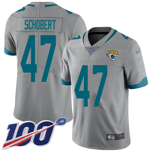Jacksonville Jaguars #47 Joe Schobert Silver Men's Stitched Limited Inverted Legend 100th Season Jersey Men's cheap jerseys for sale - CheapJerseys.Shop