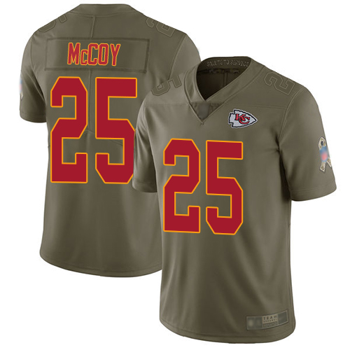 Kansas City Chiefs #25 LeSean McCoy Olive Men's Stitched Limited 2017 Salute To Service Jersey Men's cheap jerseys for sale - CheapJerseys.Shop