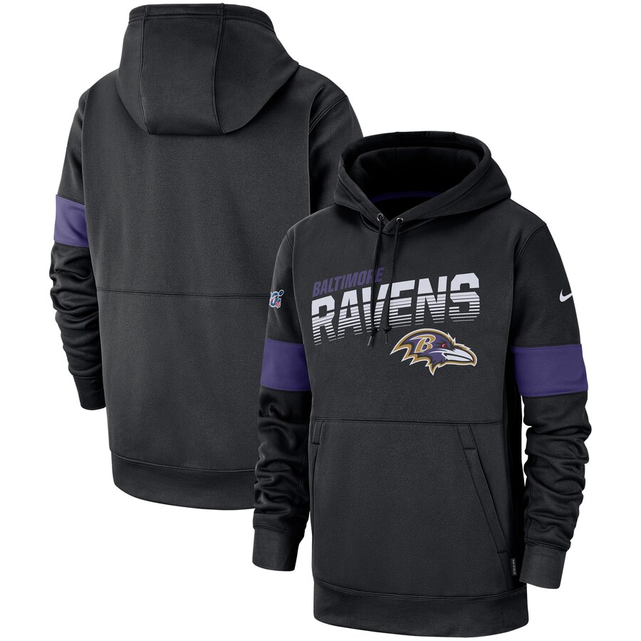 Baltimore Ravens Sideline Team Logo Performance Pullover Hoodie Black cheap jerseys for sale - CheapJerseys.Shop