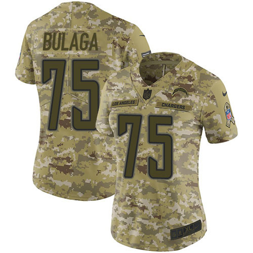 Los Angeles Chargers #75 Bryan Bulaga Camo Women's Stitched Limited 2018 Salute To Service Jersey Womens cheap jerseys for sale - CheapJerseys.Shop