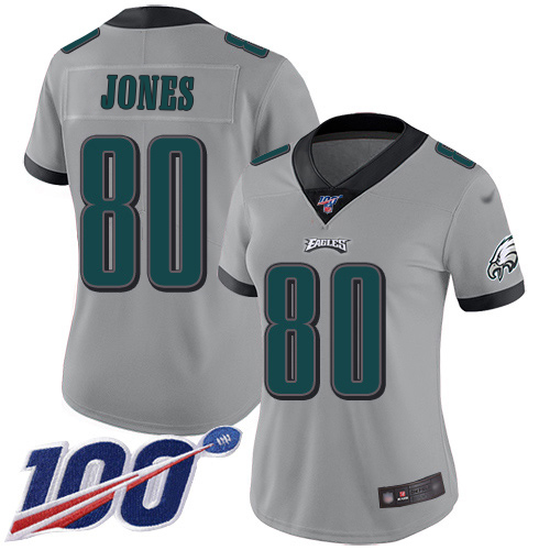 Eagles #80 Julio Jones Silver Women's Stitched Limited Inverted Legend 100th Season Jersey cheap jerseys for sale - CheapJerseys.Shop