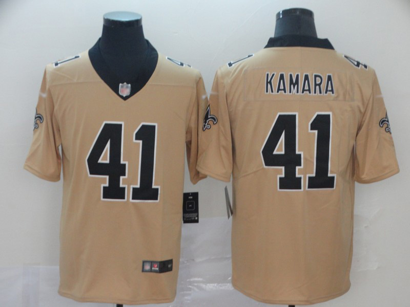 Saints #41 Alvin Kamara Gold Men's Stitched Limited Inverted Legend Jersey cheap jerseys for sale - CheapJerseys.Shop