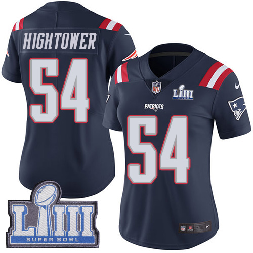 New England Patriots #54 Dont'a Hightower Navy Blue Super Bowl LIII Bound Women's Stitched Limited Rush Jersey Womens cheap jerseys for sale - CheapJerseys.Shop