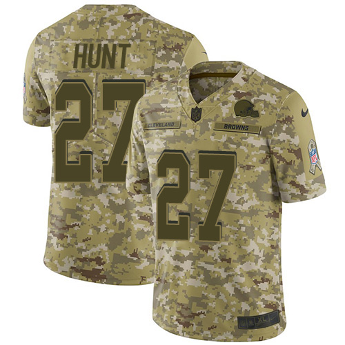 Cleveland Browns #27 Kareem Hunt Camo Youth Stitched Limited 2018 Salute To Service Jersey Youth cheap jerseys for sale - CheapJerseys.Shop