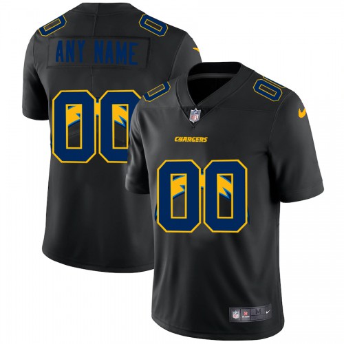Los Angeles Chargers Custom Men's Team Logo Dual Overlap Limited Jersey Black cheap jerseys for sale - CheapJerseys.Shop