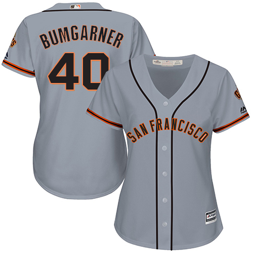 San Francisco Giants #40 Madison Bumgarner Grey Road Women's Stitched Jersey Womens cheap jerseys for sale - CheapJerseys.Shop