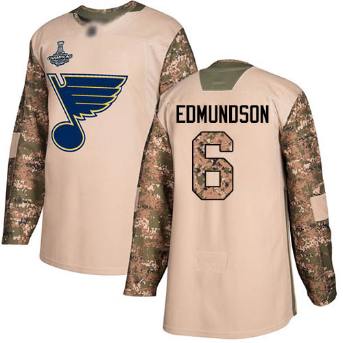 St. Louis Blues #6 Joel Edmundson Camo Authentic 2017 Veterans Day Stanley Cup Champions Stitched Jersey Men's cheap jerseys for sale - CheapJerseys.Shop