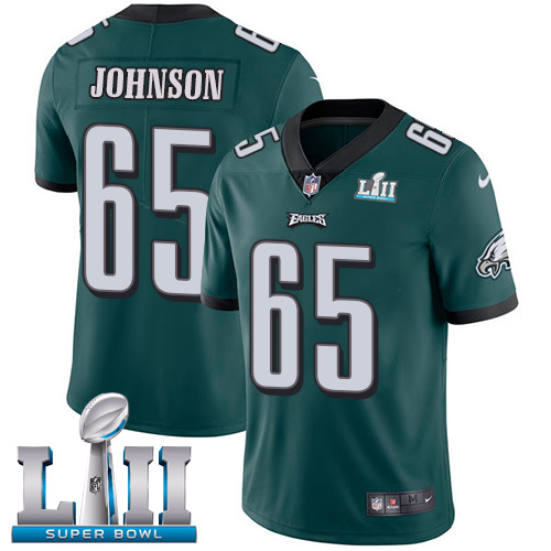 Philadelphia Eagles #65 Lane Johnson Midnight Green Team Color Super Bowl LII Men's Stitched Vapor Untouchable Limited Jersey Men's cheap jerseys for sale - CheapJerseys.Shop