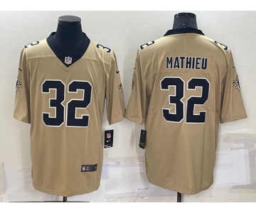 Men's Youth Women's New Orleans Saints #32 Tyrann Mathieu Gold Inverted Legend Stitched Jersey cheap jerseys for sale - CheapJerseys.Shop