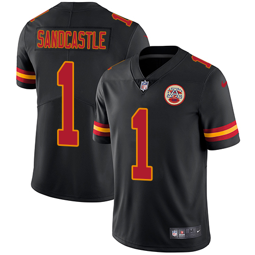 Kansas City Chiefs #1 Leon Sandcastle Black Men's Stitched Limited Rush Jersey Men's cheap jerseys for sale - CheapJerseys.Shop