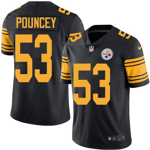 Pittsburgh Steelers #53 Maurkice Pouncey Black Men's Stitched Limited Rush Jersey Men's cheap jerseys for sale - CheapJerseys.Shop