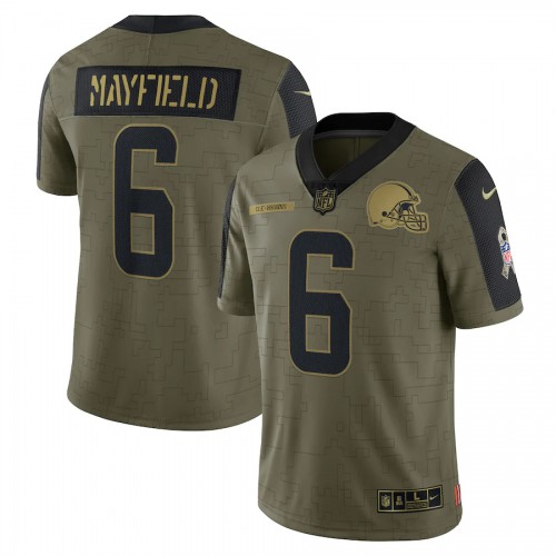 Cleveland Cleveland Browns #6 Baker Mayfield Olive 2021 Salute To Service Limited Player Jersey Men's cheap jerseys for sale - CheapJerseys.Shop