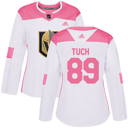 Golden Vegas Golden Knights #89 Alex Tuch White/Pink Authentic Fashion Women's Stitched Jersey Womens cheap jerseys for sale - CheapJerseys.Shop
