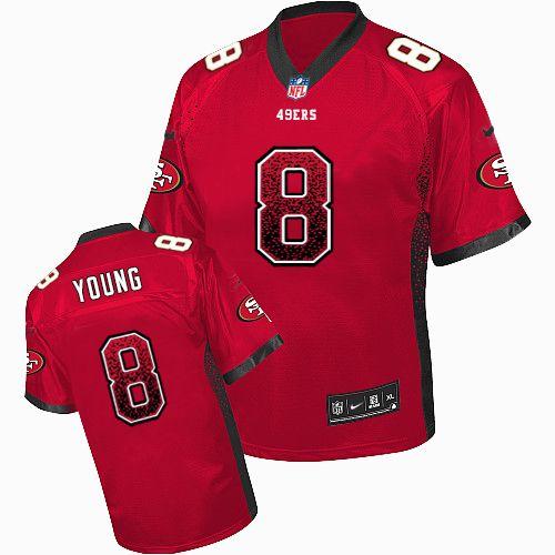 49ers #8 Steve Young Red Team Color Men's Stitched Elite Drift Fashion Jersey cheap jerseys for sale - CheapJerseys.Shop