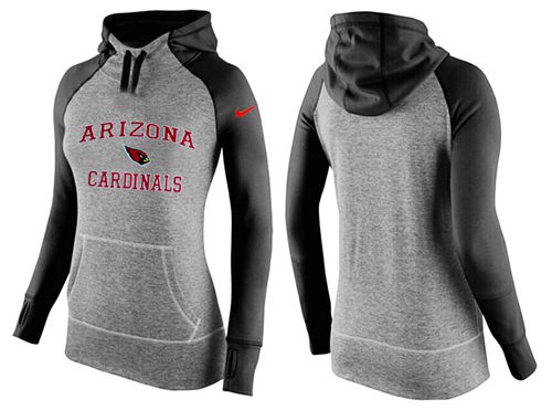 Women's Arizona Cardinals Performance Hoodie Grey & Black cheap jerseys for sale - CheapJerseys.Shop