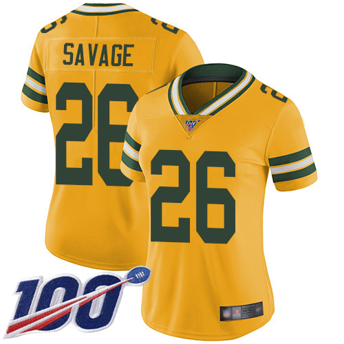 Packers #26 Darnell Savage Yellow Women's Stitched Limited Rush 100th Season Jersey cheap jerseys for sale - CheapJerseys.Shop
