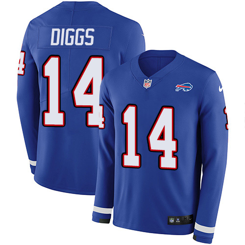 Bills #14 Stefon Diggs Royal Blue Team Color Youth Stitched Limited Therma Long Sleeve Jersey cheap jerseys for sale - CheapJerseys.Shop