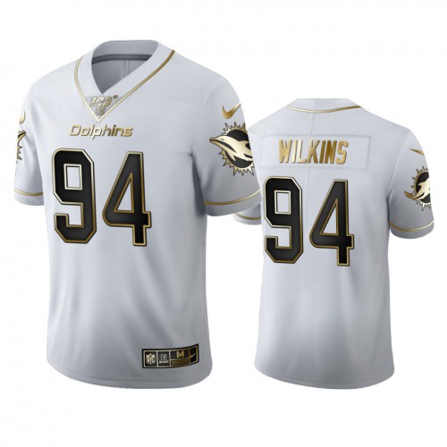 Miami Miami Dolphins #94 Christian Wilkins Men's White Golden Edition Vapor Limited 100 Jersey Men's cheap jerseys for sale - CheapJerseys.Shop