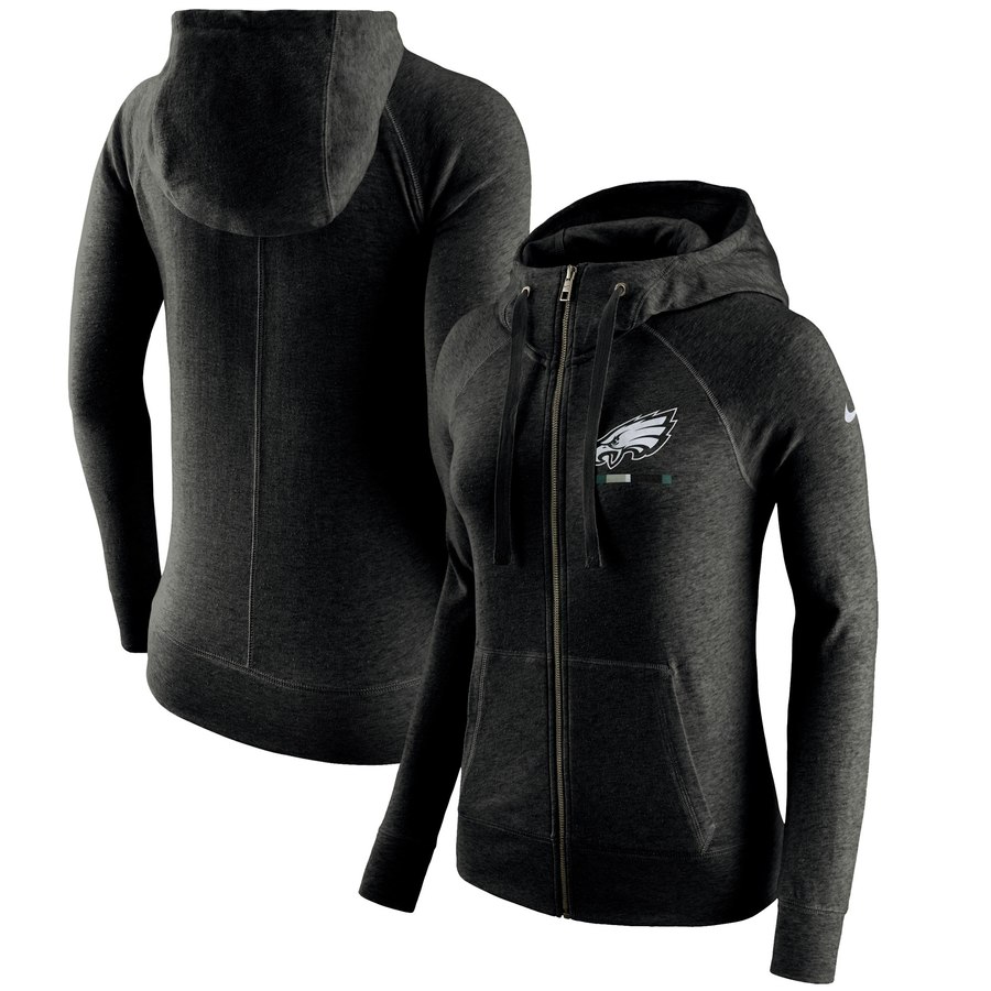 Philadelphia Eagles Women's Gym Vintage Full-Zip Hoodie Black cheap jerseys for sale - CheapJerseys.Shop