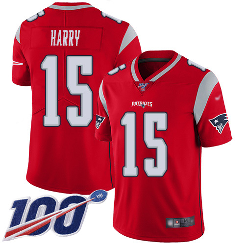 New England Patriots #15 N'Keal Harry Red Men's Stitched Limited Inverted Legend 100th Season Jersey Men's cheap jerseys for sale - CheapJerseys.Shop