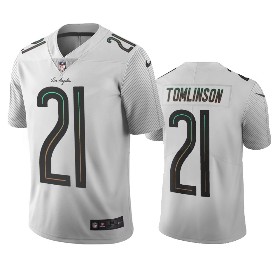 Los Angeles Chargers #21 Ladainian Tomlinson White Vapor Limited City Edition Jersey cheap jerseys for sale - CheapJerseys.Shop