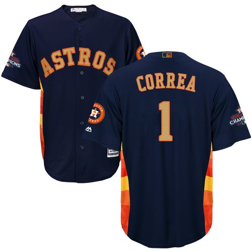 Houston Astros #1 Carlos Correa Navy Blue 2018 Gold Program Cool Base Stitched Youth Jersey Youth cheap jerseys for sale - CheapJerseys.Shop