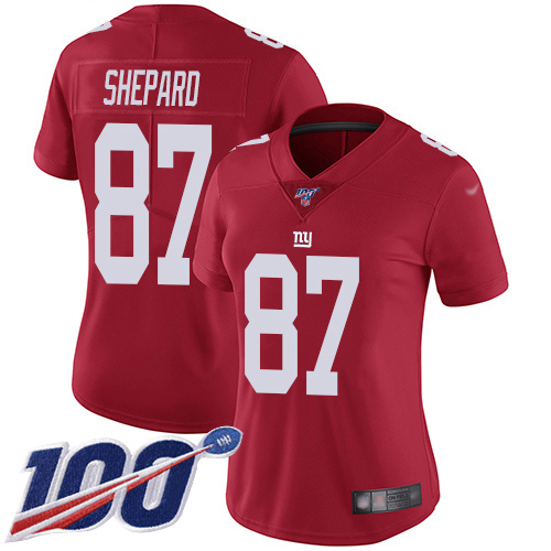 New York Giants #87 Sterling Shepard Red Women's Stitched Limited Inverted Legend 100th Season Jersey Womens cheap jerseys for sale - CheapJerseys.Shop