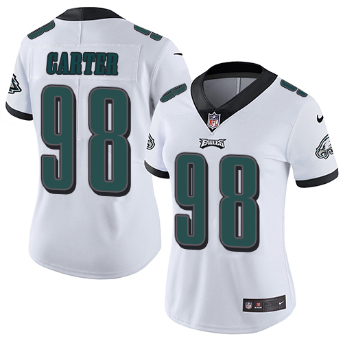 Eagles #98 Jalen Carter White Women's Stitched Vapor Untouchable Limited Jersey cheap jerseys for sale - CheapJerseys.Shop