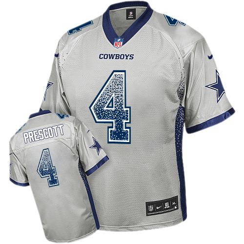 Cowboys #4 Dak Prescott Grey Men's Stitched Elite Drift Fashion Jersey cheap jerseys for sale - CheapJerseys.Shop