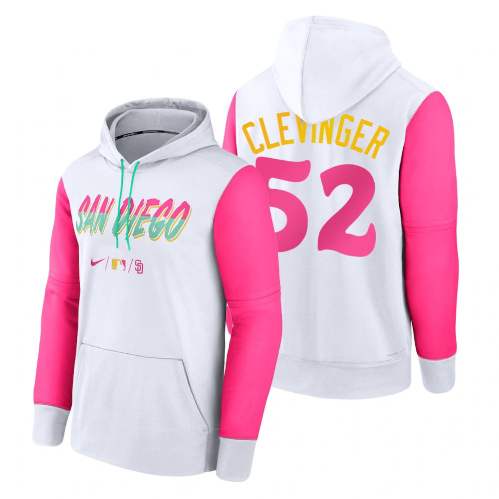 San Diego Padres #52 Mike Clevinger Men's 2022 City Connect Hoodie - White cheap jerseys for sale - CheapJerseys.Shop