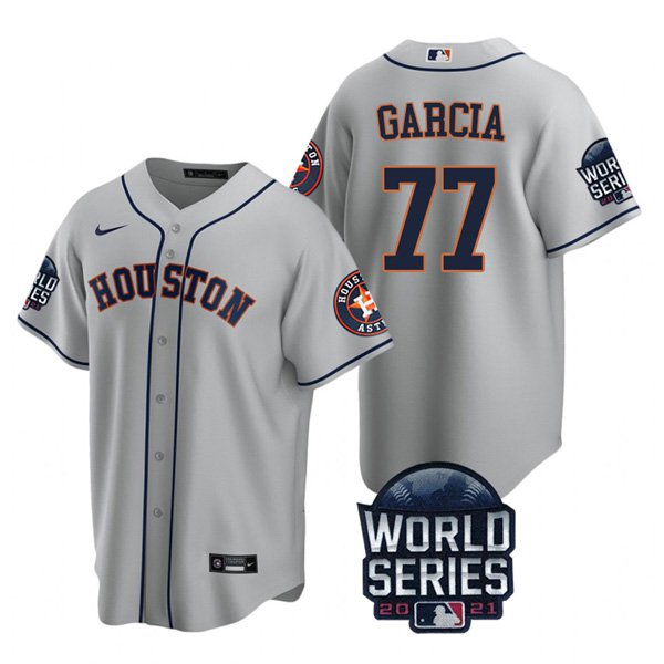 Houston Astros #77 Luis Garcia Men's 150th Anniversary 2021 World Series Game Jersey - Gray cheap jerseys for sale - CheapJerseys.Shop