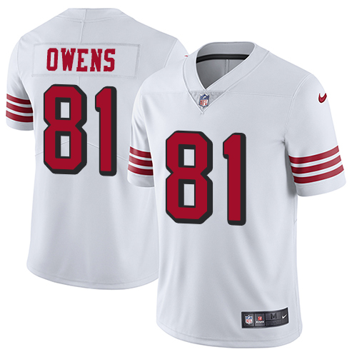 San Francisco 49ers #81 Terrell Owens White Rush Men's Stitched Vapor Untouchable Limited Jersey Men's cheap jerseys for sale - CheapJerseys.Shop