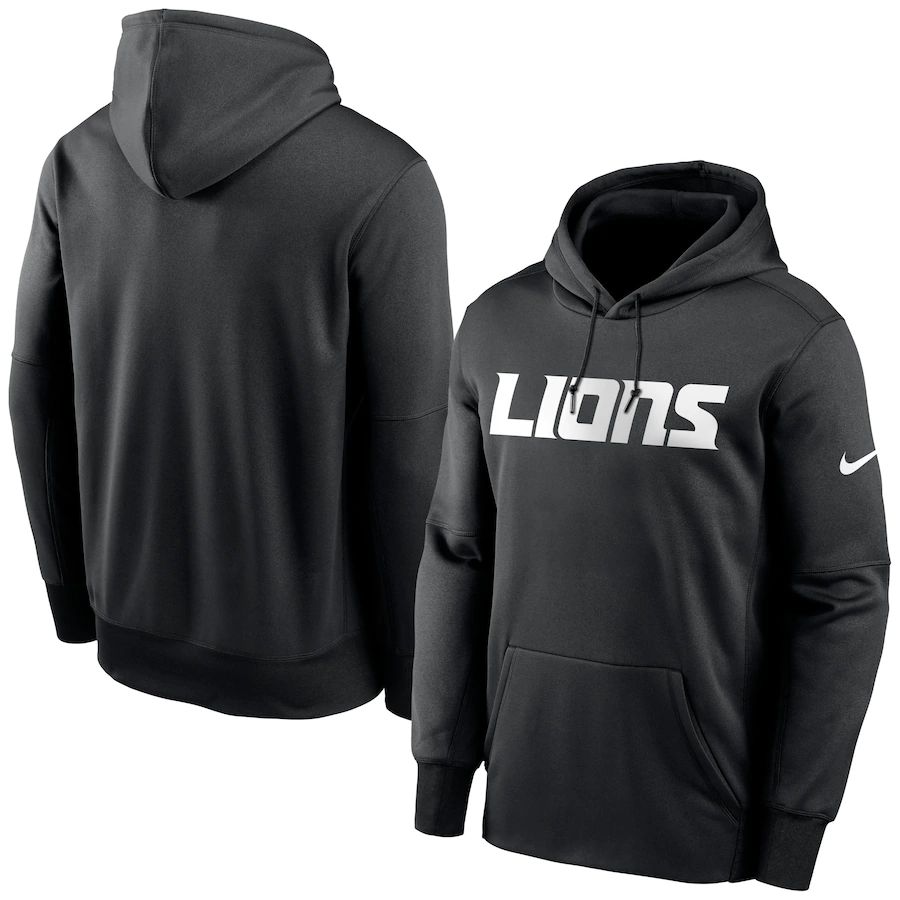 Detroit Lions Fan Gear Wordmark Performance Pullover Hoodie Black cheap jerseys for sale - CheapJerseys.Shop