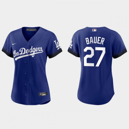 Los Angeles Los Angeles Dodgers #27 Trevor Bauer Women's 2021 City Connect Jersey Royal Womens cheap jerseys for sale - CheapJerseys.Shop