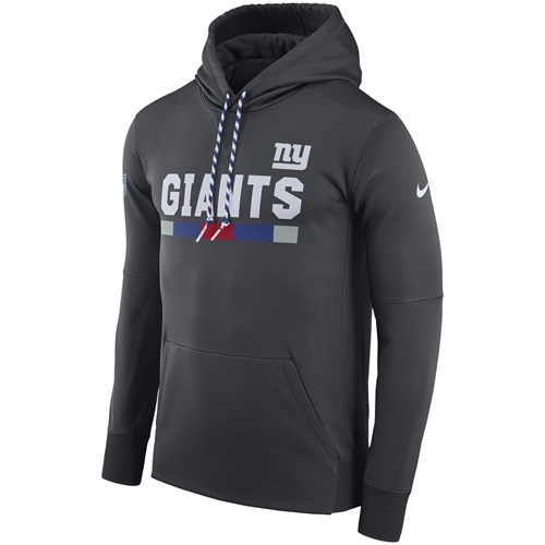 Men's New York Giants Charcoal Sideline ThermaFit Performance PO Hoodie cheap jerseys for sale - CheapJerseys.Shop