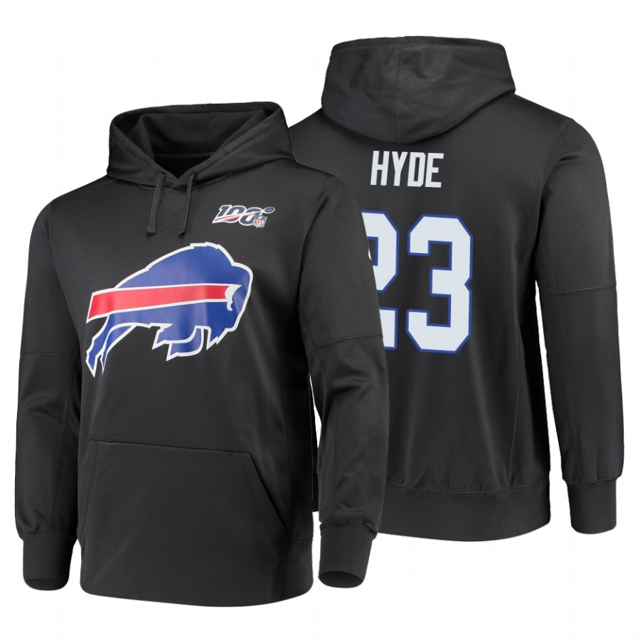 Buffalo Bills #23 Micah Hyde 100 Primary Logo Circuit Name & Number Pullover Hoodie Charcoal cheap jerseys for sale - CheapJerseys.Shop