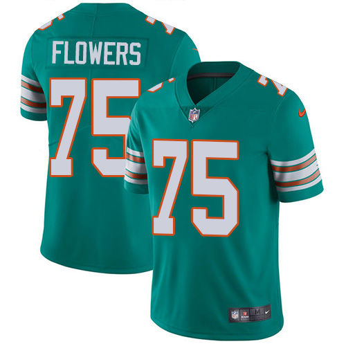 Miami Dolphins #75 Ereck Flowers Aqua Green Alternate Men's Stitched Vapor Untouchable Limited Jersey Men's cheap jerseys for sale - CheapJerseys.Shop