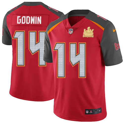 Buccaneers #14 Chris Godwin Red Team Color Men's Super Bowl LV Champions Patch Vapor Untouchable Limited Jersey cheap jerseys for sale - CheapJerseys.Shop