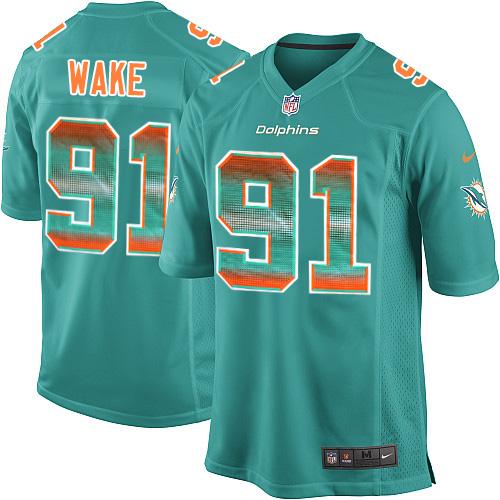 Miami Dolphins #91 Cameron Wake Aqua Green Team Color Men's Stitched Limited Strobe Jersey Men's cheap jerseys for sale - CheapJerseys.Shop