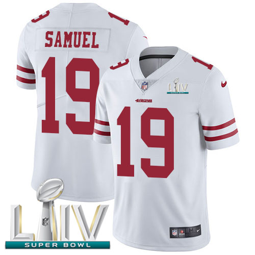 49ers #19 Deebo Samuel White Super Bowl LIV 2020 Men's Stitched Vapor Untouchable Limited Jersey cheap jerseys for sale - CheapJerseys.Shop