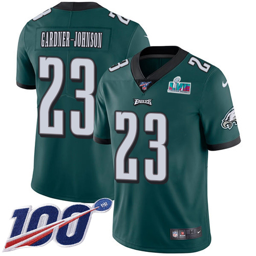 Eagles #23 C.J. Gardner-Johnson Green Team Color Super Bowl LVII Patch Youth Stitched 100th Season Vapor Untouchable Limited Jersey cheap jerseys for sale - CheapJerseys.Shop