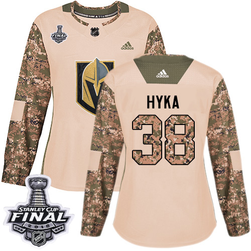 Golden Vegas Golden Knights #38 Tomas Hyka Camo Authentic 2017 Veterans Day 2018 Stanley Cup Final Women's Stitched Jersey Womens cheap jerseys for sale - CheapJerseys.Shop
