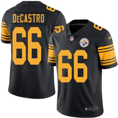 Pittsburgh Steelers #66 David DeCastro Black Men's Stitched Limited Rush Jersey Men's cheap jerseys for sale - CheapJerseys.Shop