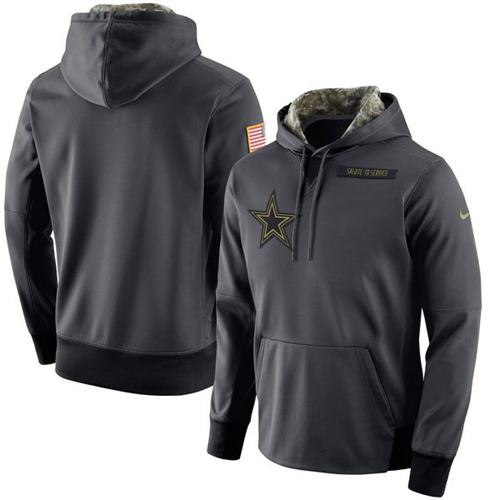 Men's Dallas Cowboys Anthracite Salute To Service Player Performance Hoodie cheap jerseys for sale - CheapJerseys.Shop