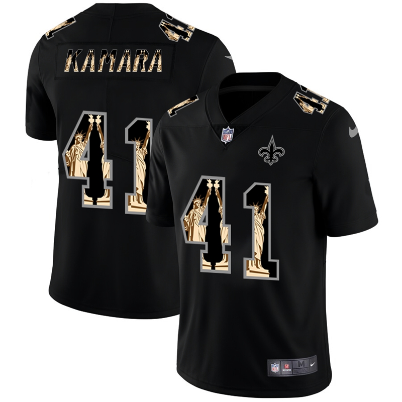 New Orleans Saints #41 Alvin Kamara Carbon Black Vapor Statue Of Liberty Limited Jersey cheap jerseys for sale - CheapJerseys.Shop